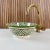 Moroccan Green Ceramic Countertop Round Handmade Sink for Bathroom For Sale - Image 3 of 8