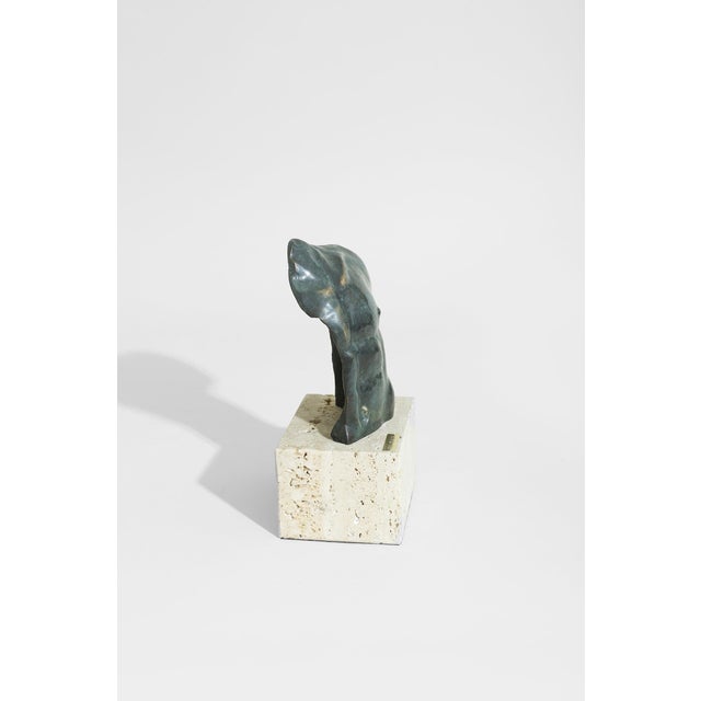 Mid-Century Modern Mid 20th Century Travertine Torso Sculpture For Sale - Image 3 of 5