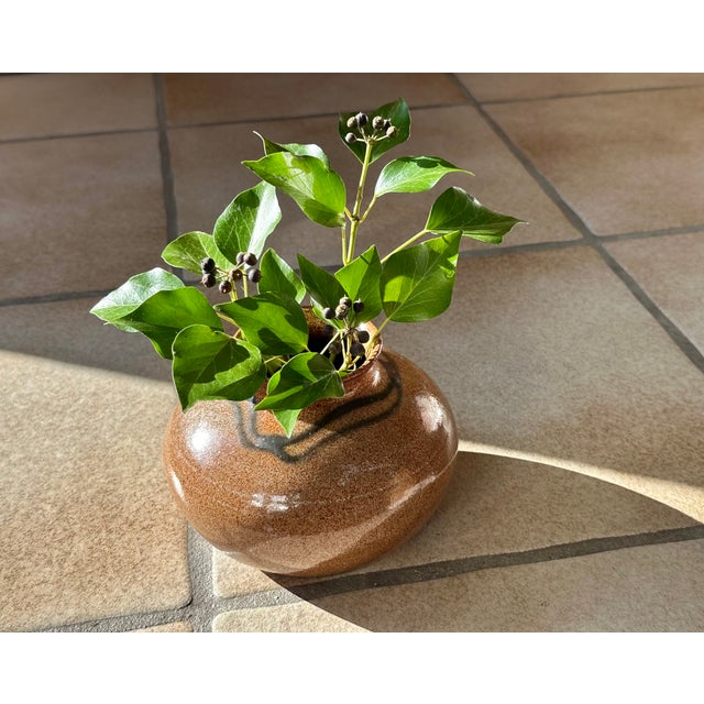 Ceramic Modernist Studio Ceramic Art Low Vase from Helma Klett, Germany, 1940s For Sale - Image 7 of 14