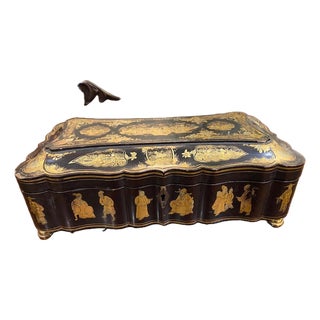 Antique Georgian Chinoiserie Game Box For Sale