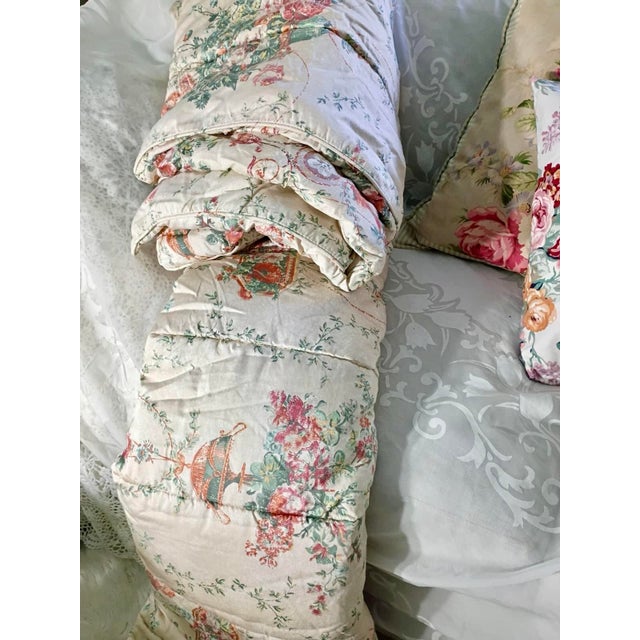 Vintage Ralph Lauren Villandry Floral Urn King Comforter Cover Cotton Sateen 450 Tc 92” X 107” For Sale - Image 9 of 12