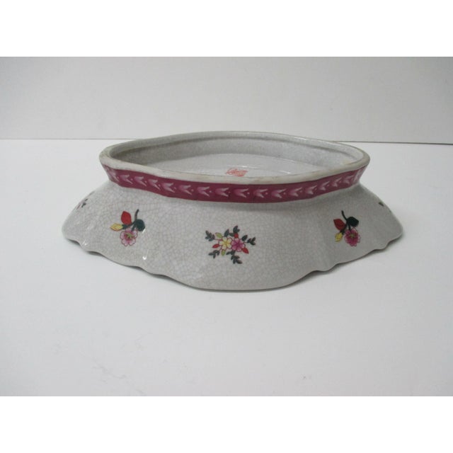 Large Chinese Export Catchall Oval Decorative Dish For Sale - Image 4 of 6