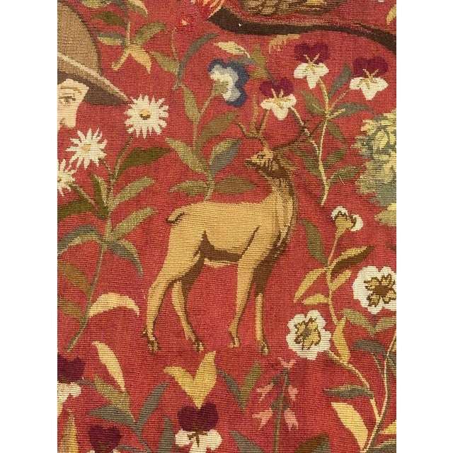 Mid-Century French Handwoven Tapestry with Medieval Design from Aubusson, 1970s For Sale - Image 10 of 18