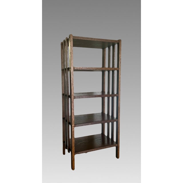 Mission / Arts & Crafts style open bookcase is hand made with great attention to detail, similar to Stickley. A convenient...