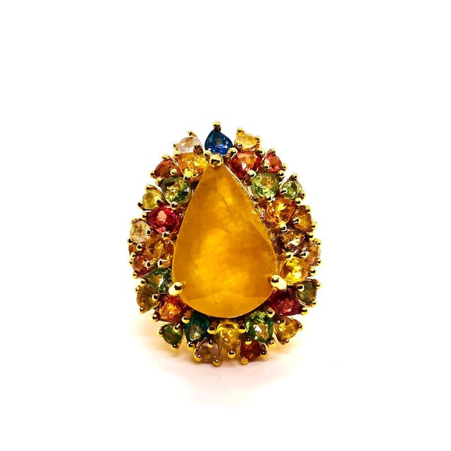 Baroque Bochic “Capri” Vintage Ruby & Natural Diamonds Ring Set In 18K Gold & Silver For Sale - Image 3 of 11