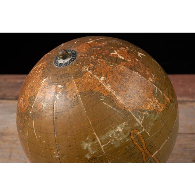 Art Deco Vintage Gilmore Advertising Terrestrial Globe by Cram For Sale - Image 3 of 7
