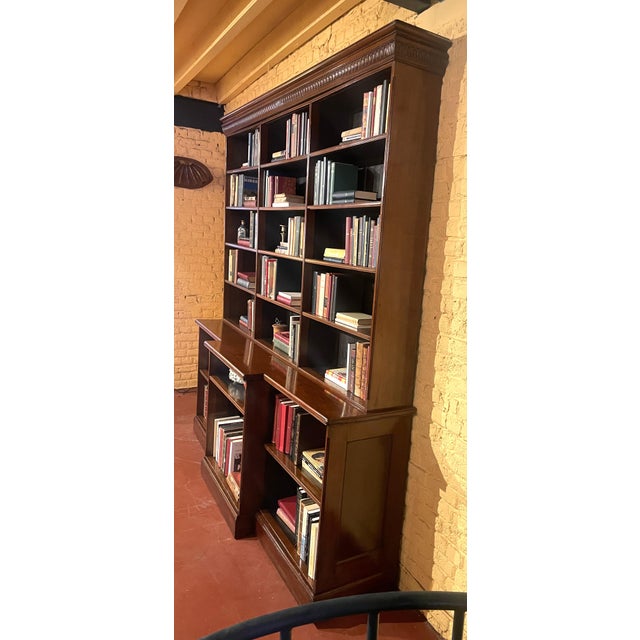 Wood Large Open Mahogany Bookcase, 1800s For Sale - Image 7 of 13
