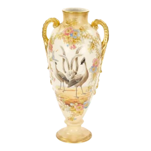 Antique German Porcelain Hand Painted / Gilt Decorative Vase