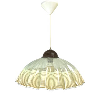 Italian Glass Pendant Lamp with Wavy Edge, 1970s For Sale