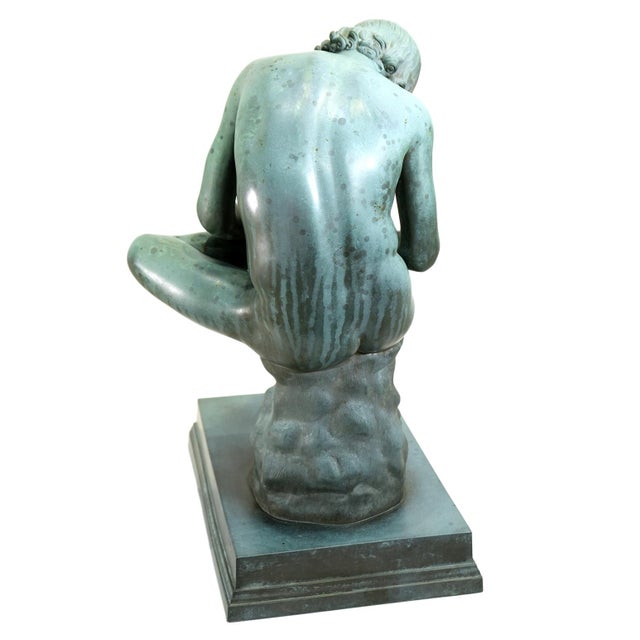 Metal Mid 19th Century Boy With Thorn Spinario Classical Bronze Sculpture For Sale - Image 7 of 13