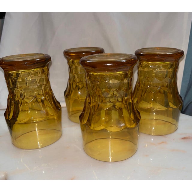 1960s Mid-Century Modern Amber Viking Glass Juice Glasses- Set of 4 For Sale In Dallas - Image 6 of 6