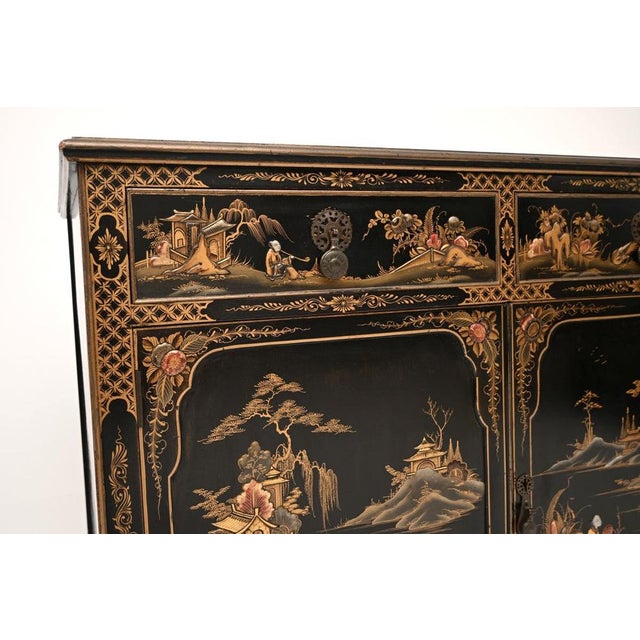 Antique Lacquered Chinoiserie Cabinet, 1900 For Sale - Image 10 of 15