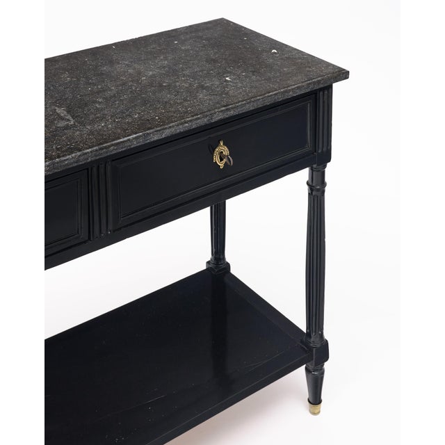 Early 19th Century Louis XVI Console Table, Ebonized Mahogany, Marble, French, 1800 For Sale - Image 5 of 9