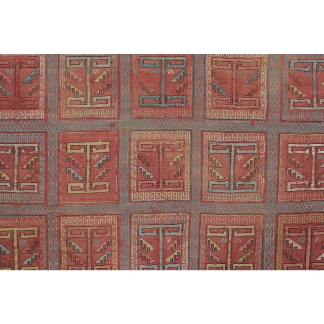 Traditional Antique Verneh Caucasus Rug in Red With Stylized Geometric Grids - Rug & Kilim For Sale - Image 3 of 7