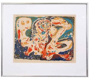 Asger Jorn, Romantic Drama, Lithograph, 1953.