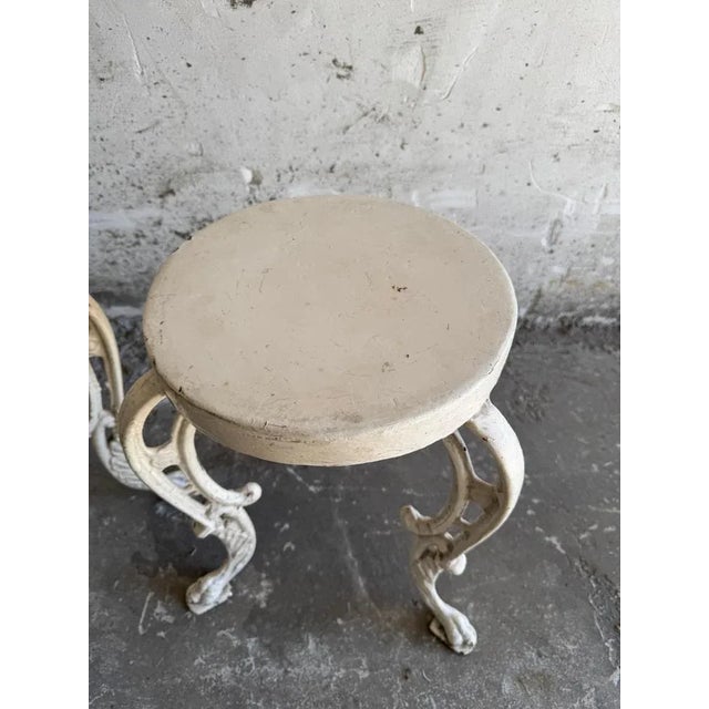 Set of Antique Cast Iron Side Tables, Set of 2 For Sale - Image 3 of 10
