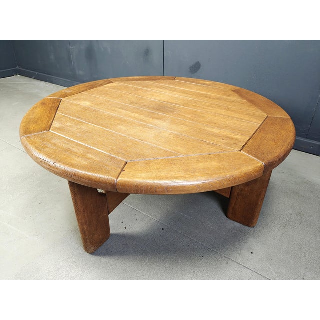 Danish Round Oak Coffee Table, 1960s For Sale - Image 9 of 9