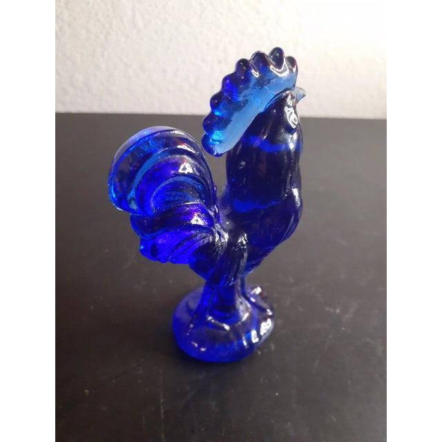 1970s Westmoreland Cobalt Blue Rooster Figurine For Sale In Dallas - Image 6 of 6
