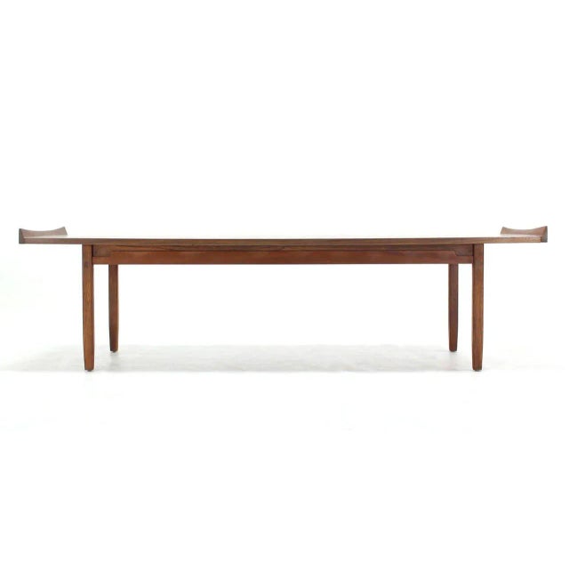 Mid 20th Century Mid Century Danish Modern Long Rectangle Walnut Coffee Table For Sale - Image 5 of 7