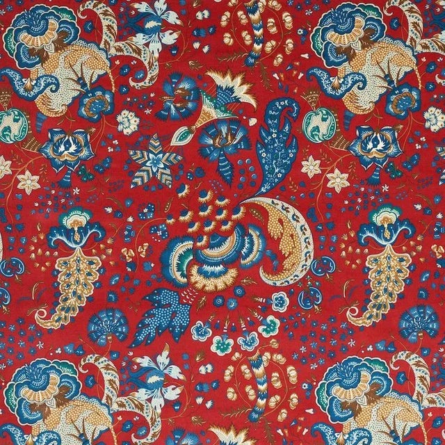 Sample - Schumacher Majorelle Velvet Fabric in Red For Sale