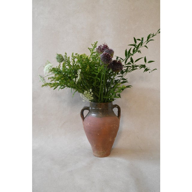 Mediterranean Antique Mediterranean Olive Jar With Dual Handles For Sale - Image 3 of 3