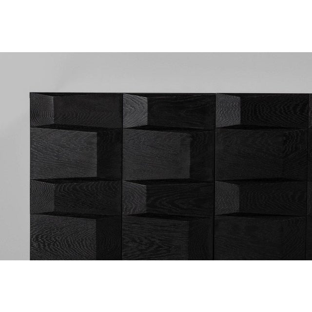1970s Graphic Sideboard in Black from Maison Aurora, Belgium, 1975 For Sale - Image 5 of 18