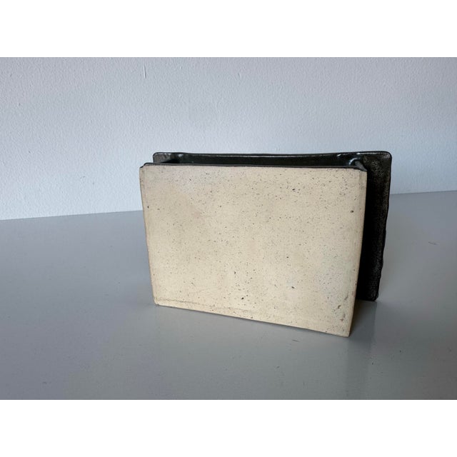 1983 Vintage Studio Pottery Landscape Design Slab Vase For Sale - Image 12 of 12