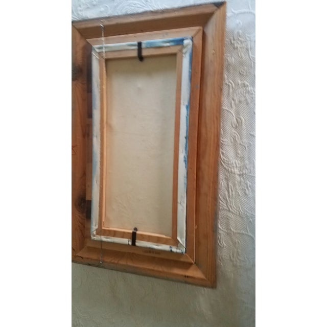 Seascape Oil on Canvas Painting With Distressed Barn Wood Frame Signed by Florence For Sale In Phoenix - Image 6 of 7