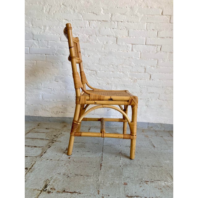 Italian Wicker and Rattan Chairs, 1970s, Set of 4 For Sale - Image 10 of 16