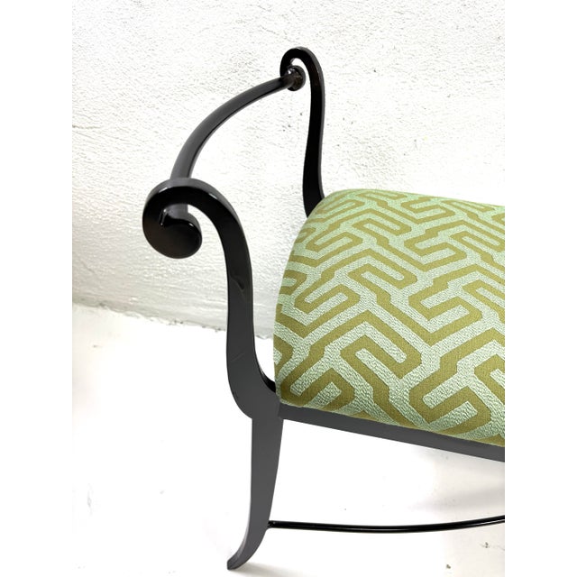 Metal Modern Late 20th Century Iron Upholstered Bench For Sale - Image 7 of 9