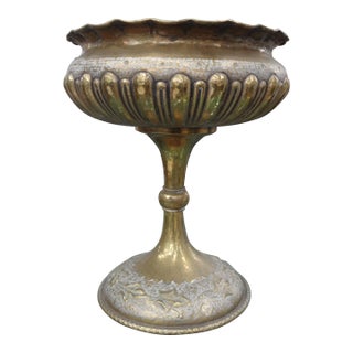 1930s Italian Hammered Brass Urn or Vessel For Sale