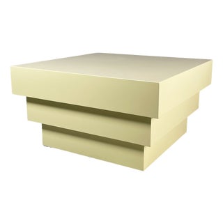 Modern Italian Coffee Table in Light Yellow Wood, 1980s For Sale