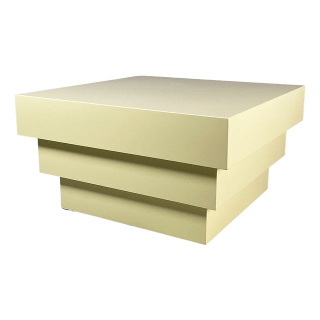 Modern Italian Coffee Table in Light Yellow Wood, 1980s For Sale