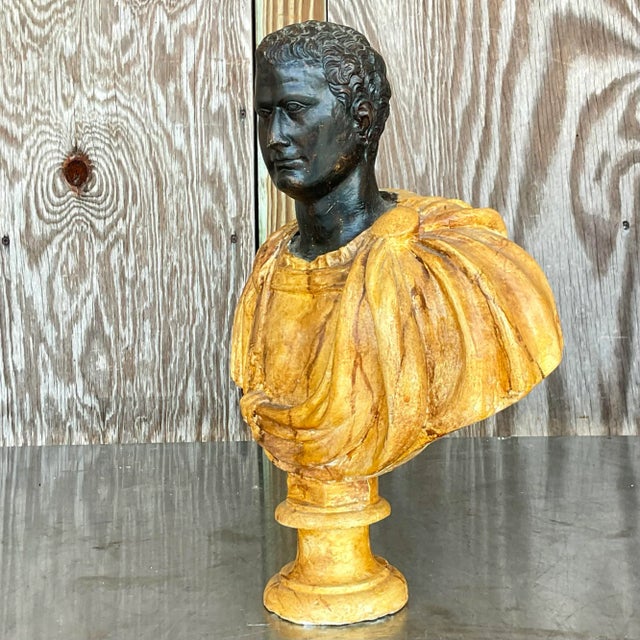 Grand Tour Vintage Grand Tour Faux Finished Plaster Bust For Sale - Image 3 of 7