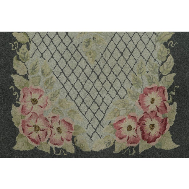 Traditional Antique Hooked Rug With Multicolor Floral Medallion & Vine Border - Rug & Kilim For Sale - Image 3 of 6