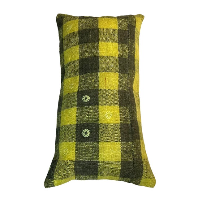 Vintage Handmade Rug Cushion Cover For Sale - Image 4 of 11