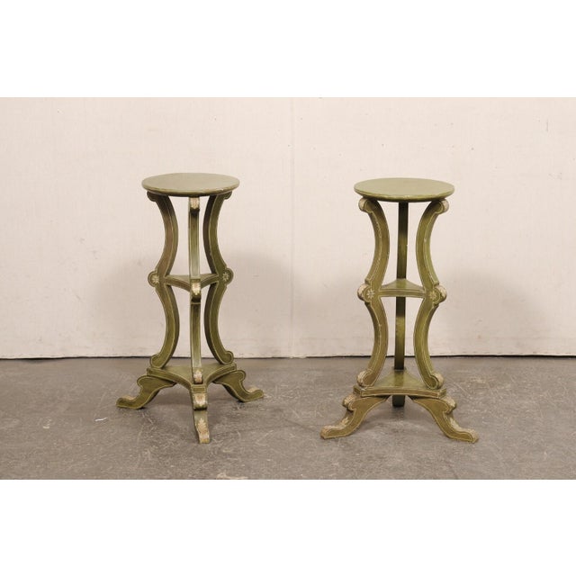 Wood French Mid 20th C. 3-Tier Pedestals - A Pair For Sale - Image 7 of 8