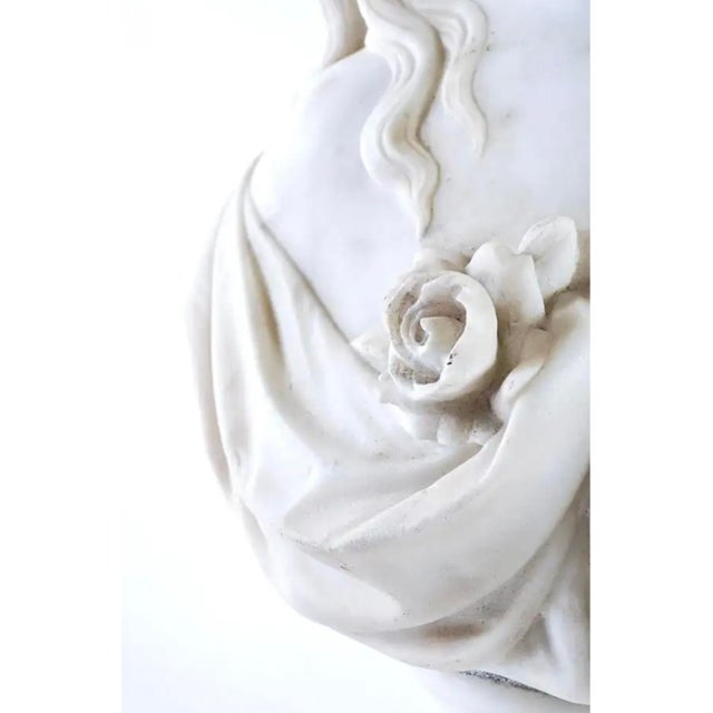 French European Marble Bust of a Young Girl For Sale - Image 3 of 11