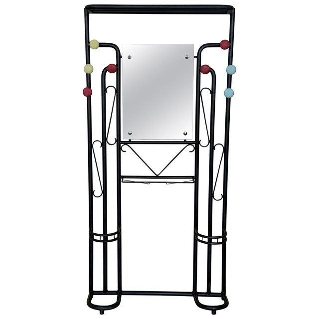 Black Wardrobe-Style Art Deco Hall Stand in Iron, France 1940s For Sale - Image 15 of 18