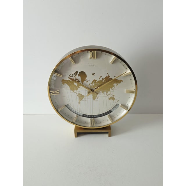 1950s World Time Mantel Clock by Heinrich Möller for Kienzle, Germany, 1950s For Sale - Image 5 of 17