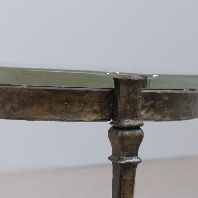 Gold Forged Round Glass Table attributed to Lothar Klute For Sale - Image 8 of 11