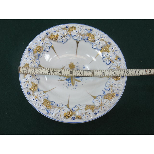 Mid 19th Century KPM Porcelain Neoclassical Bow & Arrow, Grapes & Leaves Bowl, Hand Painted Gold & Blue Accented For Sale - Image 13 of 14