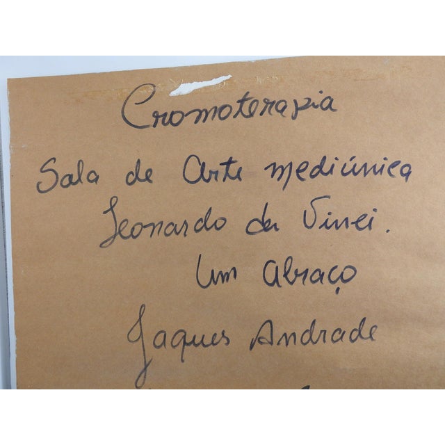 Mid 20th Century Rare Visionary Gouache on Paper: "The Volpi Homage" – Provenance: Sala De Arte Mediúnica, Brazil - Unframed For Sale In San Francisco - Image 6 of 8