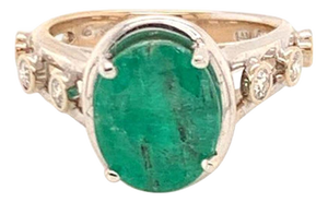 Emerald Diamond Statement Ring 4.05 TCW 14k White Gold Women Certified