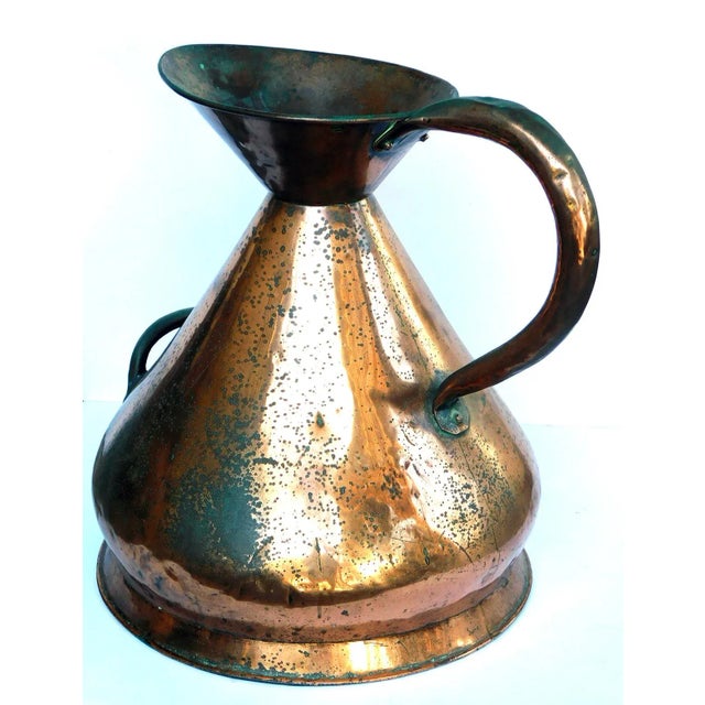 Metal Large Antique French Hand-Hammered Copper Milk Jug/Pitcher For Sale - Image 7 of 9