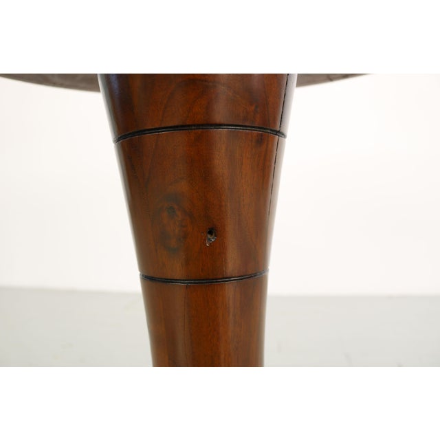 Round Ships Table in Dark Stained Wood with Brass Details by Gustavo Pulitzer-Finali, Italy, 1940s For Sale - Image 14 of 18