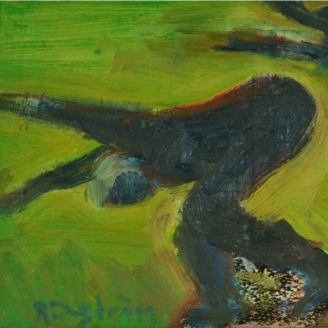 R. Dagstrom, Swedish Painting of Dancing Women in Green Field, Oil on Canvas, Framed For Sale - Image 6 of 18