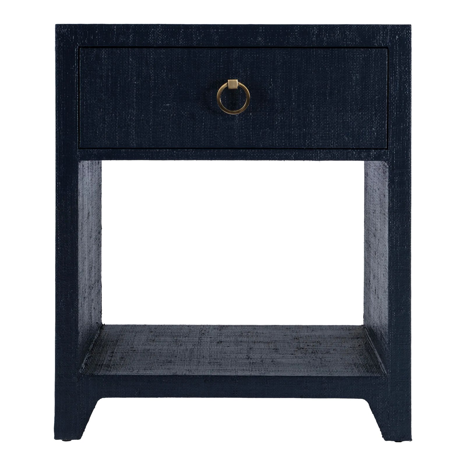 Bar Harbor Raffia 1 Drawer Nightstand, Navy Blue | Chairish