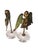 Pair of bronze doré Byzantine style angels with original green color over bronze on the wings. Mounted on lucite stands.