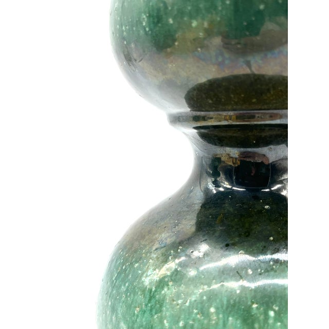 1960s Space Age Table Lamp with Large 3-tier Ceramic Lamp Base in Emerald Green from Kaiser Leuchten For Sale - Image 5 of 13